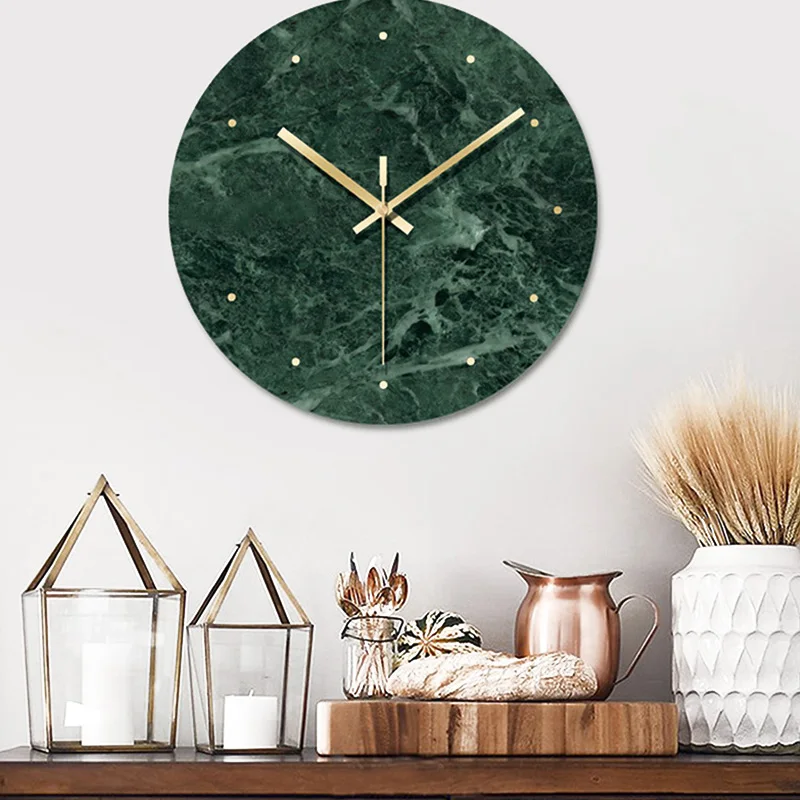 Мраморные настенные часы простые декоративные креативные скандинавские Современные Мраморные часы, настенные часы
