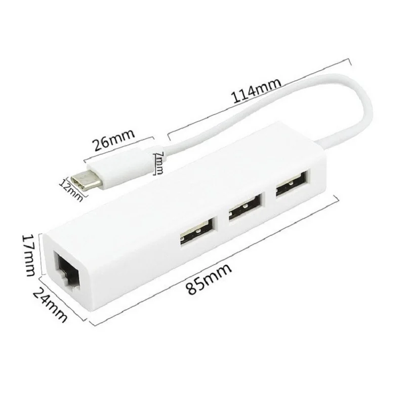 USB C концентратор 3,1 Тип C USB-C несколько 3 порта концентратор Rj45 Ethernet сети LAN адаптер кабель Adaptador для Macbook Windows 7/8/10