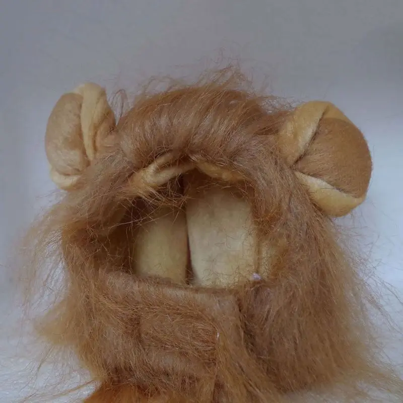 Light brown Милый костюм с головным убором парик льва для кошки платье с ушами Косплей - Цвет: Light brown