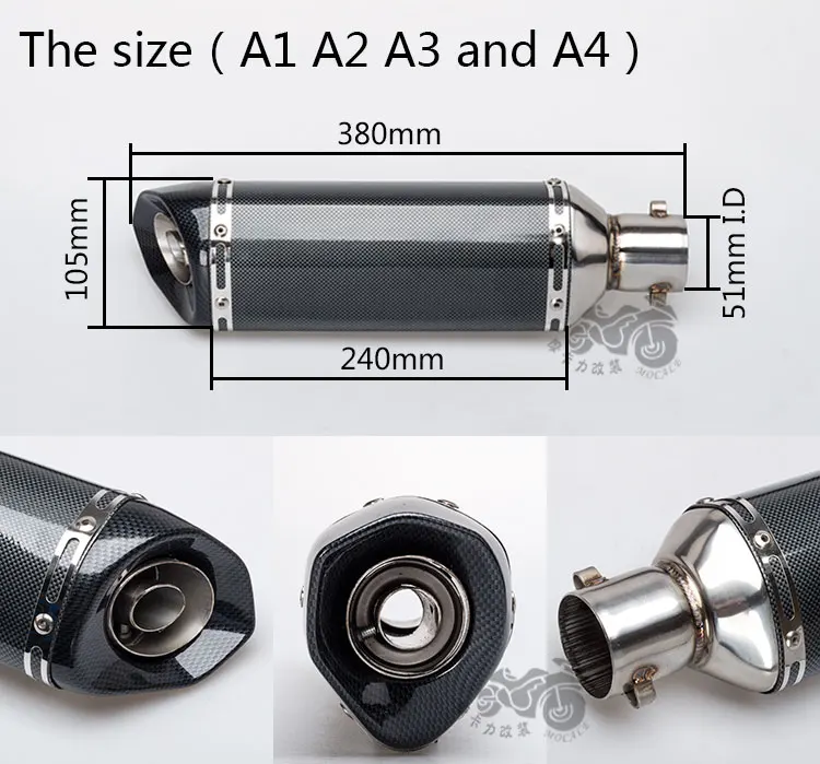 35-51 мм Универсальный мото rcycle Модифицированная большая выхлопная труба с лазерным логотипом для Akrapovic выхлопная труба grande moto Escape Муфельная труба