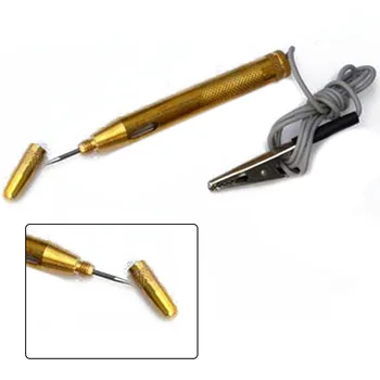

6V-12V Electrical Tester Copper Gold 107x10mm Accessories Probe Circuit