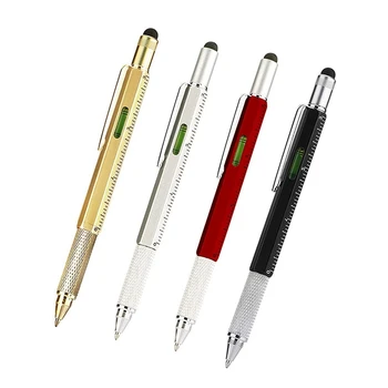 

4Pcs/Set Screwdriver Pen 6 in 1 Multi-Functional Sturdy Aluminum Diy Tool, with Screwdriver, Stylus, Level, Ruler Screwdriver Bi