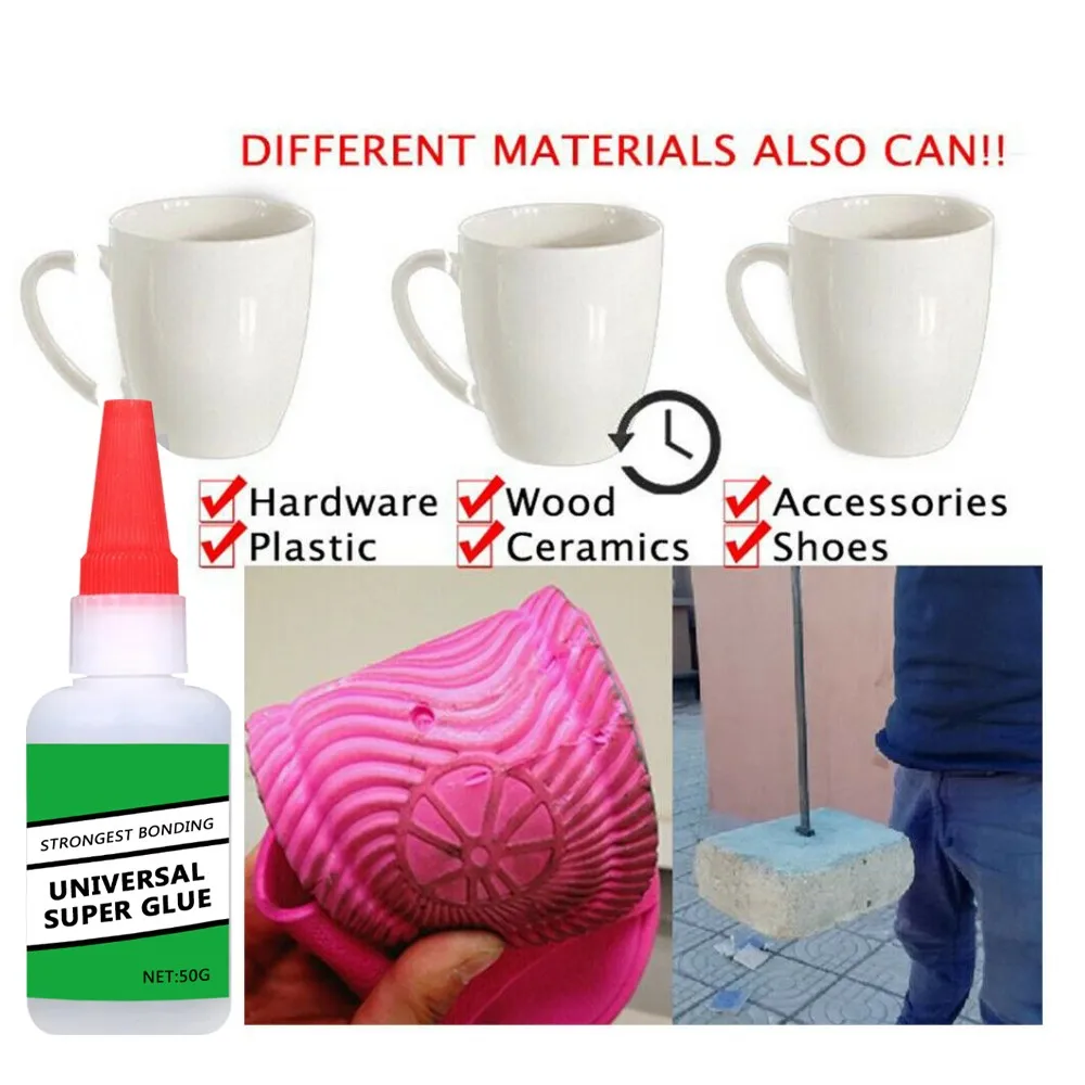 Universal Super Glue PVC Glue Strong Plastic Glue For Resin Ceramic Metal Glass 50ml durable