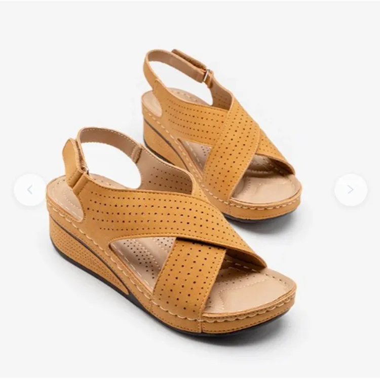 Women Sandals Summer Hollow Wedges Sandals Female Casual Plus Size 43 shoes women sandals,women wedges heels shoes