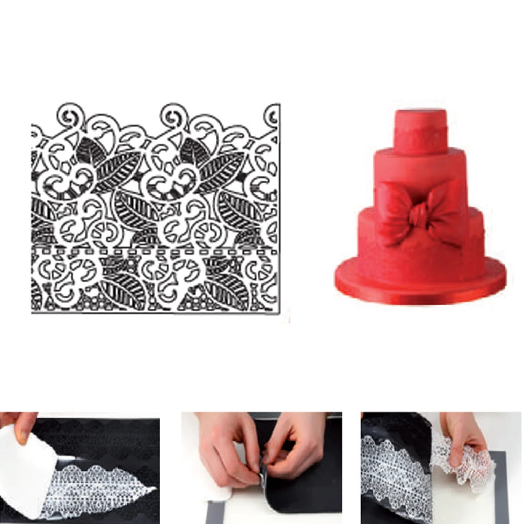 

2019 New Fondant Cake Silicone Mold Lace Embossed Cake Mold Sugar Lace Mat Cake Decorating Tool Embossing Mat