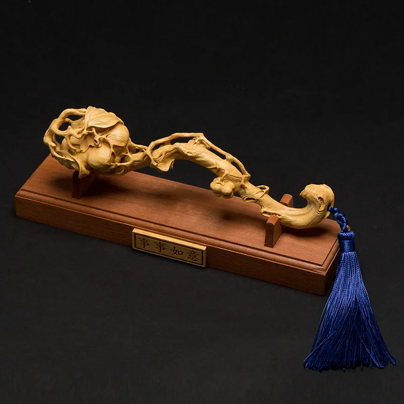 

Everything Wishful Ruyi Carving - Beautiful Entrance Decoration Crafts, Lucky Office Sculpture, Business Opening Gifts
