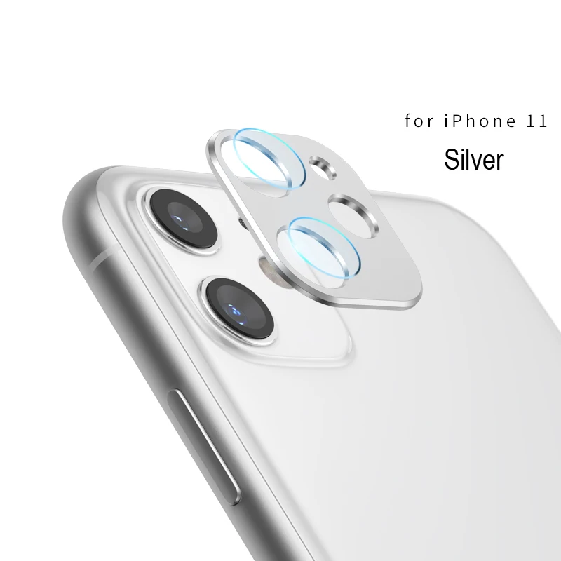 Для iPhone 11 Pro Max задняя камера Объектив Закаленное стекло пленка для iPhone 11 Pro Чехол металлическое защитное кольцо защита экрана - Цвет: Silver iphone 11