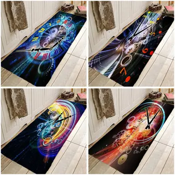 

Weltexhome Psychedelic Clock Mat Psychedelic Area Rug Hallway Carpets Rugs Carpets Doormat For Kitchen Bathroom Anti-Slip