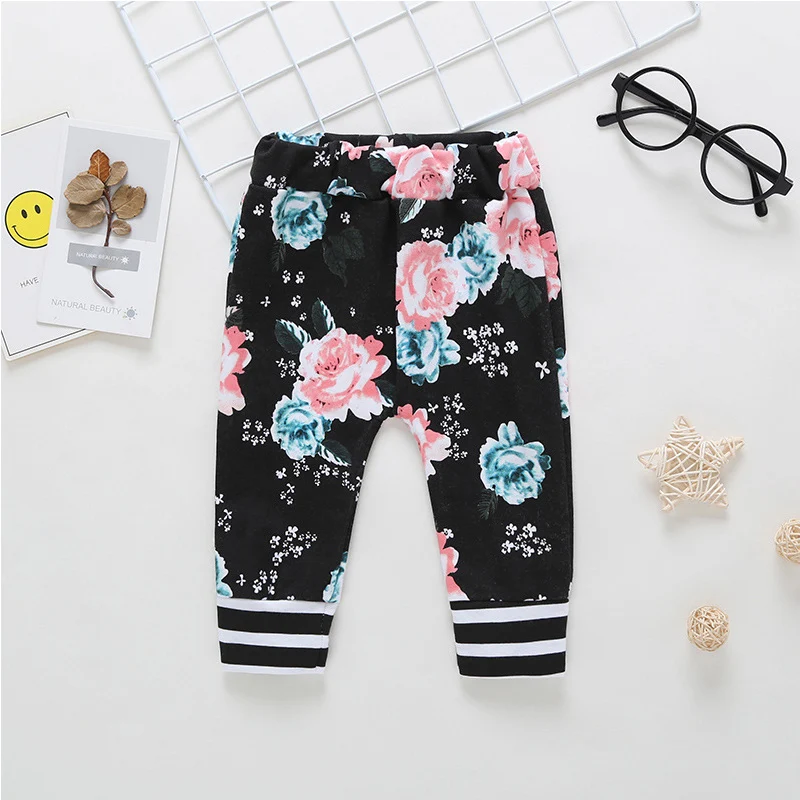 Spring Autumn Children Clothing Sets Baby Boys Girls Floral Print Striped Hooded Tops Pants Outfits Toddler Kids Fashion Sets