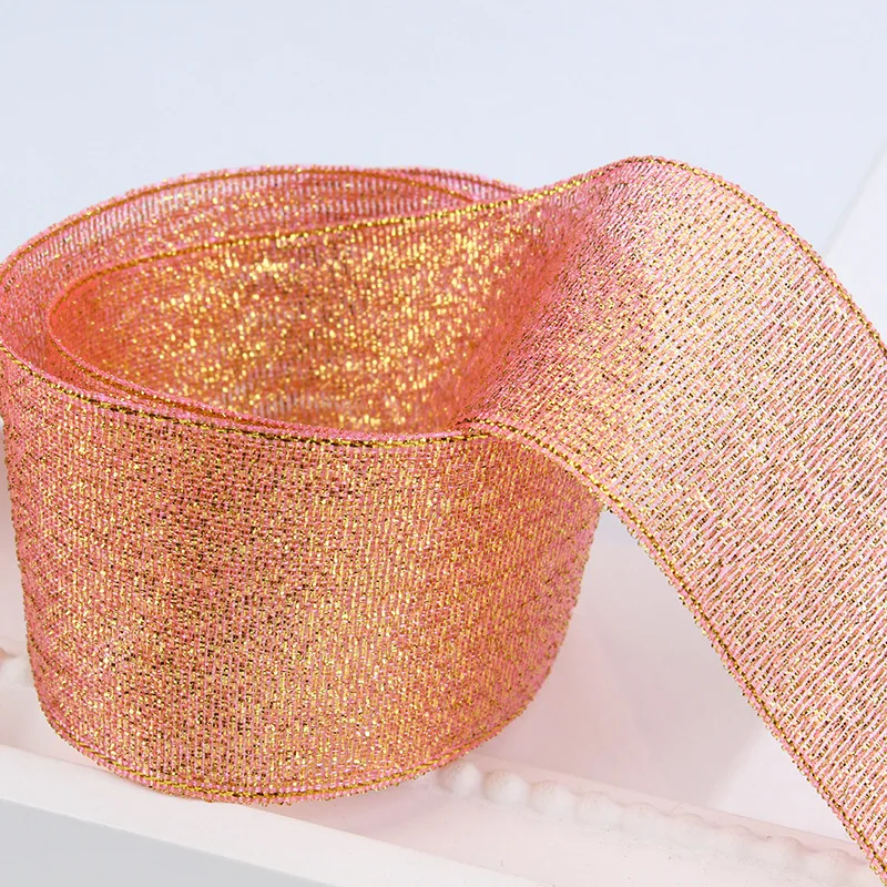 Gold Silver Glitter Silk Satin Ribbons Crafts Wedding Decorative DIY Bow Christmas Gift Wrap Decor 10Meters satin ribbons,ribbon decoration,ribbon supplies,grosgrain ribbon