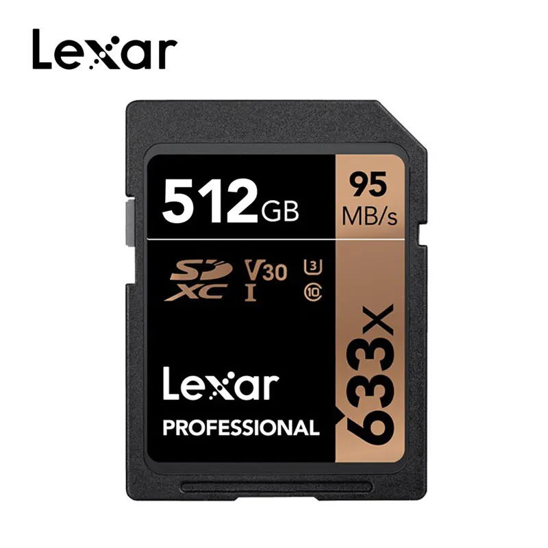 Lexar SD Card 633x Original 95M/s 32GB U1 SDHC 64GB 128GB 256GB 512G U3 SDXC Class 10 Memory Card For 1080p 3D 4K video Camera - Емкость: 512 ГБ