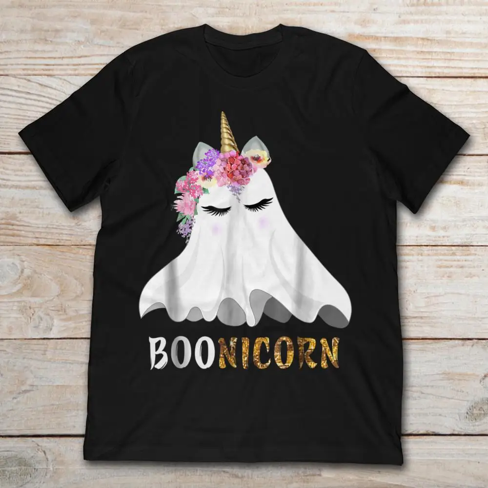 Boonicorn/футболка для девочек на Хэллоуин с единорогом и привидением | Мужская