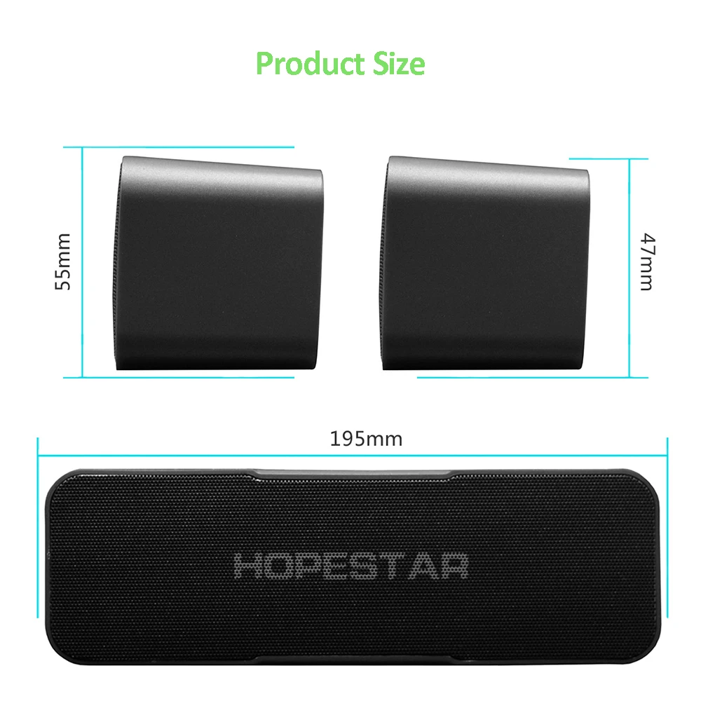 HOPESTAR H13 Bluetooth динамик MP3 динамик Bluetooth Звуковая система 3D стерео музыка Саундбар воспроизведение музыки прослушивание музыкальный плеер
