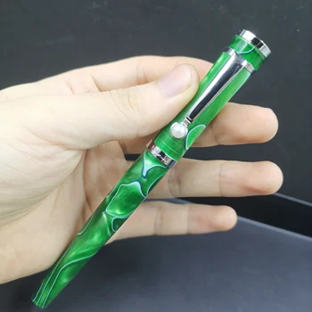 

Fuliwen 2037 Green Leaf Fountain Pen Converter Pen Acrylic Pen Fine/Medium Nib Optional Each One Are Different