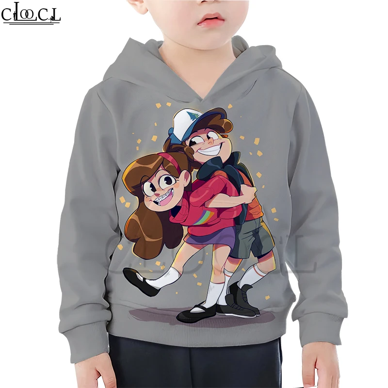 Hoodies 2 Детская толстовка с капюшоном в стиле аниме «Гравити Фолз» для мальчиков и девочек с 3D принтом «Мама и я»; Креативная одежда; толстовка с длинными рукавами; Повседневные детские топы - Цвет: Hoodies 2
