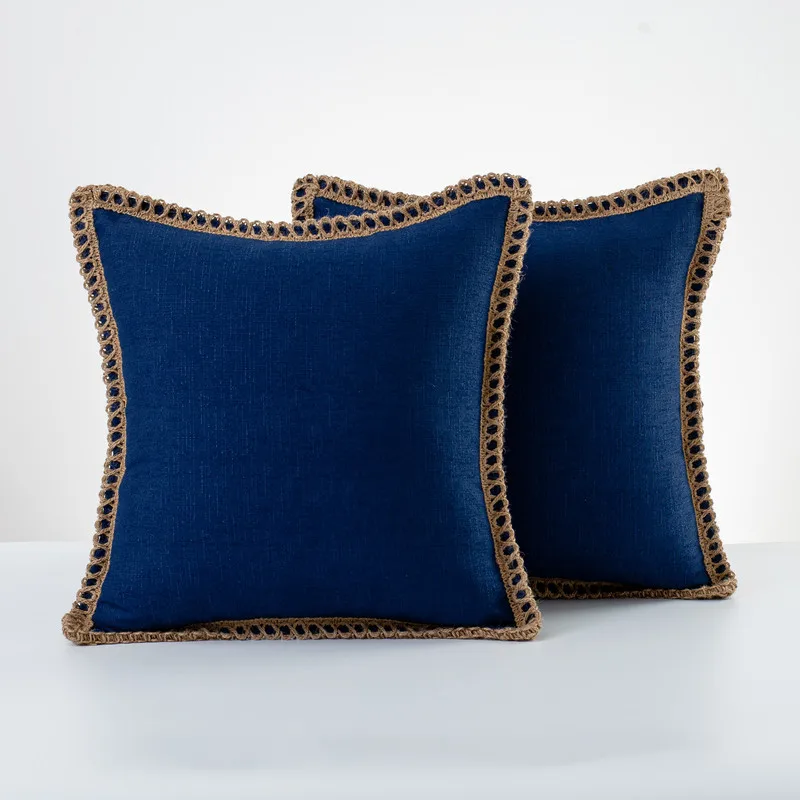 Taie d\'oreiller rétro en ULde lin, housse de coussin de luxe, style nordique, salon, canapé, décoration de la maison, ML, 30x50cm, 45 cm, 50cm
