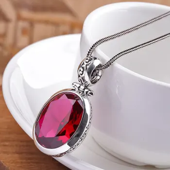 

items S925 pure silver ornaments Thai silver sautoir section winter sweater deserve to act the role of ruby pendant