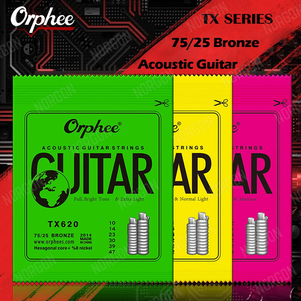 Orphee Струны для акустической гитары 011-052 дюймов из высокоуглеродистой стали шестиугольные струны из сплава Orphee TX620 TX630 TX640 аксессуары