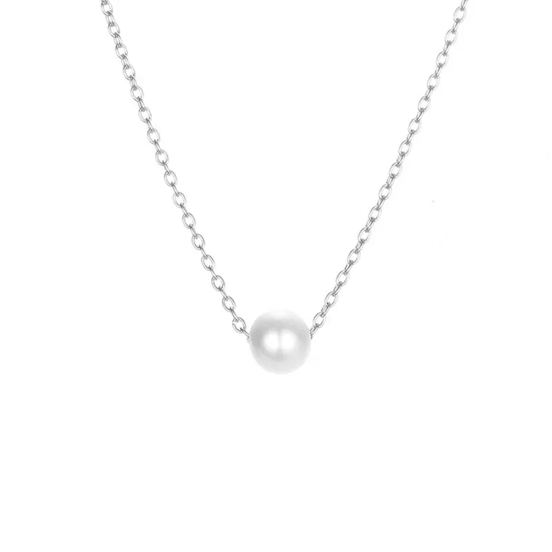 Imitation Pearl Invisible Transparent Thin Line Simple Choker Necklace Women Jewelry Collana Kolye Bijoux Collares Collier Femme