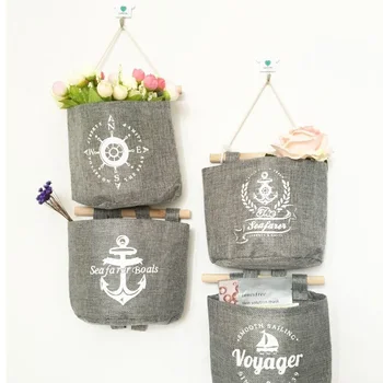 

Storage Basket Wall-mounted Storage Basket Hanging Bag Waterproof Cotton Linen Sundries Underwear Toy Storage Box Cosmetic Book