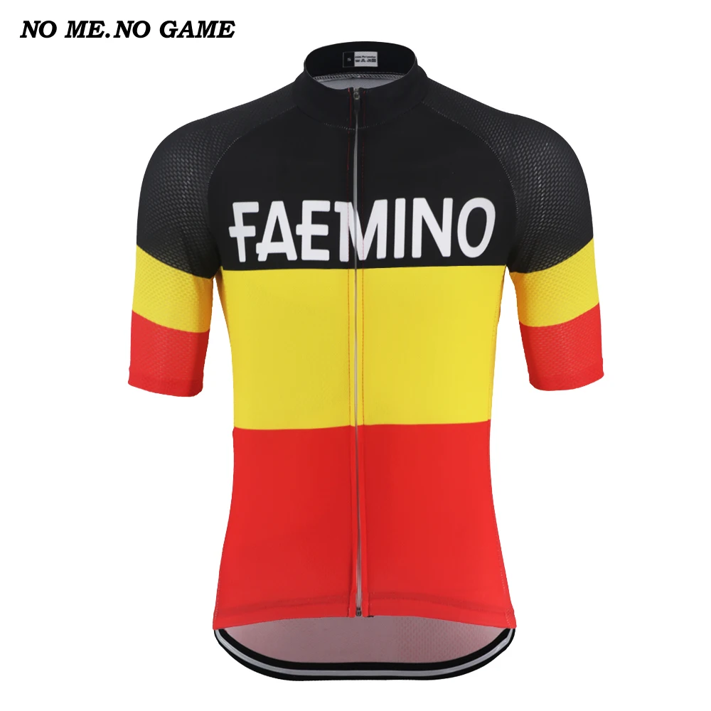 Summer Men Retro Cycling Jersey Black Red Gold Bike Wear Shirt Road