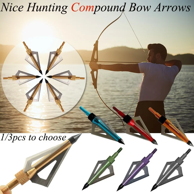 Nice Hunting Broadheads Archery Arrowhead Compound Bow Arrows Bow and