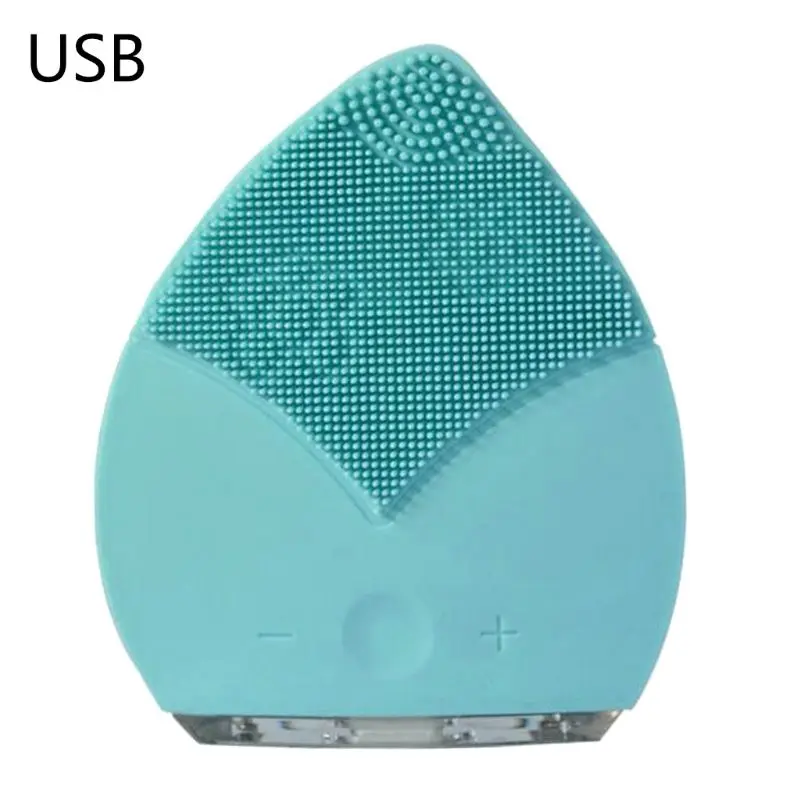 Usb зарядка Водонепроницаемый глубокое очищение лица инструмент массаж лица силиконовый для мойки щетка Массажер 19QE