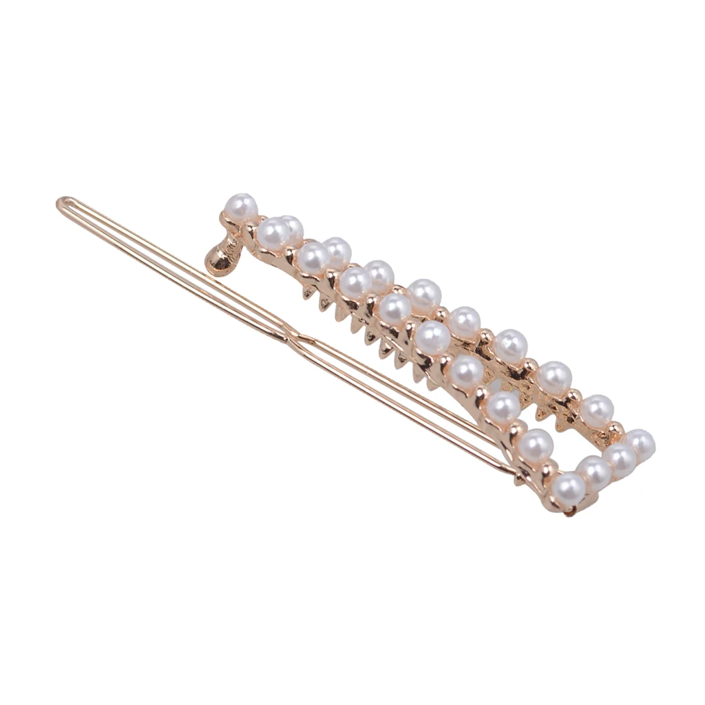 Bridal Wedding White Faux Pearl Hairpin Pins Triangle Clips Grips Barrette for Weddings Parties Photography Prop
