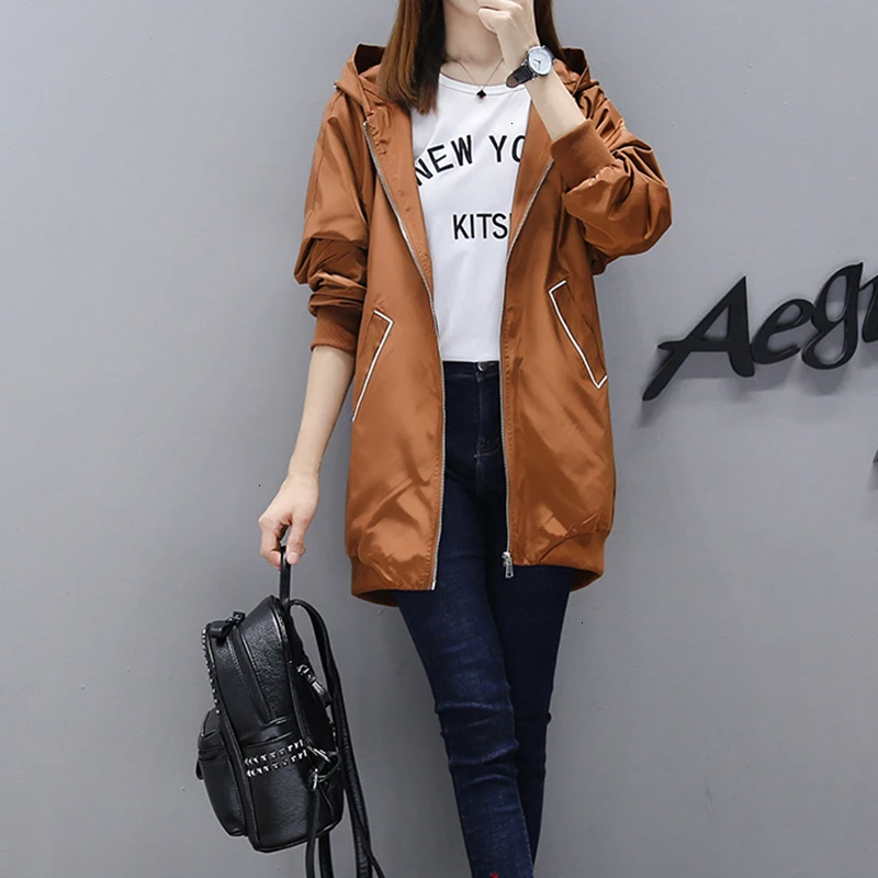 Abrigos modernos para mujer 2019 primavera otoño cazadora abrigos con capucha para mujer grande uniforme de béisbol 3XL| | - AliExpress