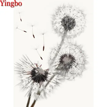 

Diamond Painting Nordic poster black white dandelion Rhinestone 5D DIY Diamond Embroidery Cross Stitch kit diamond Mosaic Sale