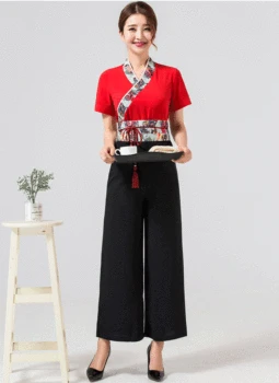 

Health Club Workwear Traditional style Women's Teahouse Waitress Clothes Foot Bath Beauty Salon SPA Uniform 2 Piece uniform