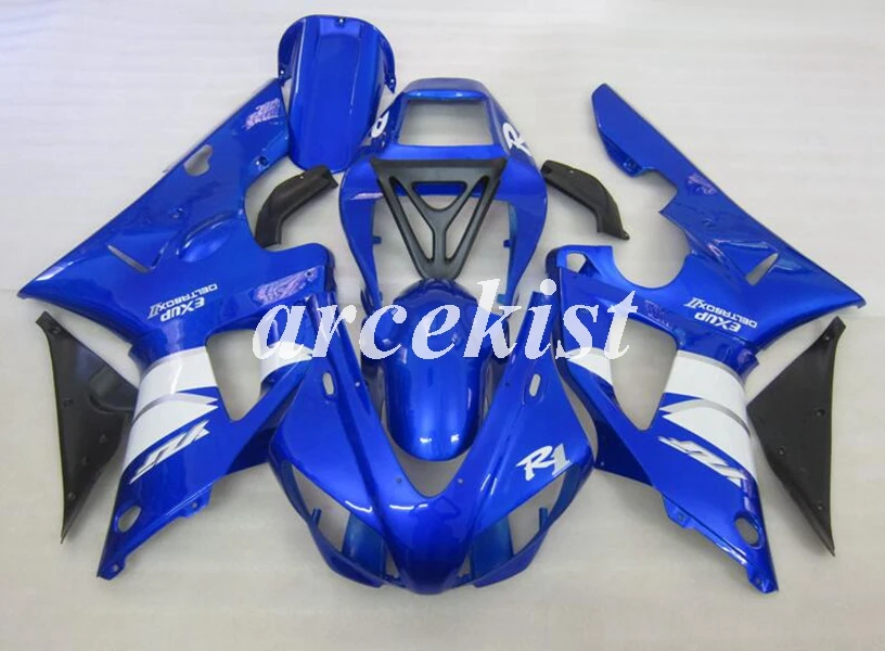 4 подарки ABS полный обтекатель комплект подходит для YAMAHA YZF-R1 1998 1999 YZF R1 98 99 YZF1000 на заказ белый синий
