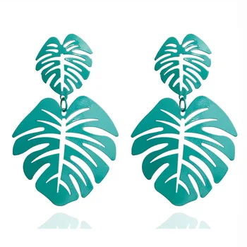 

Big Leaf Drop Earrings for Women Exaggerated Earrings Korean Style Fashion Metal Tassel Feather Earrings Wedding Jewelry Gift