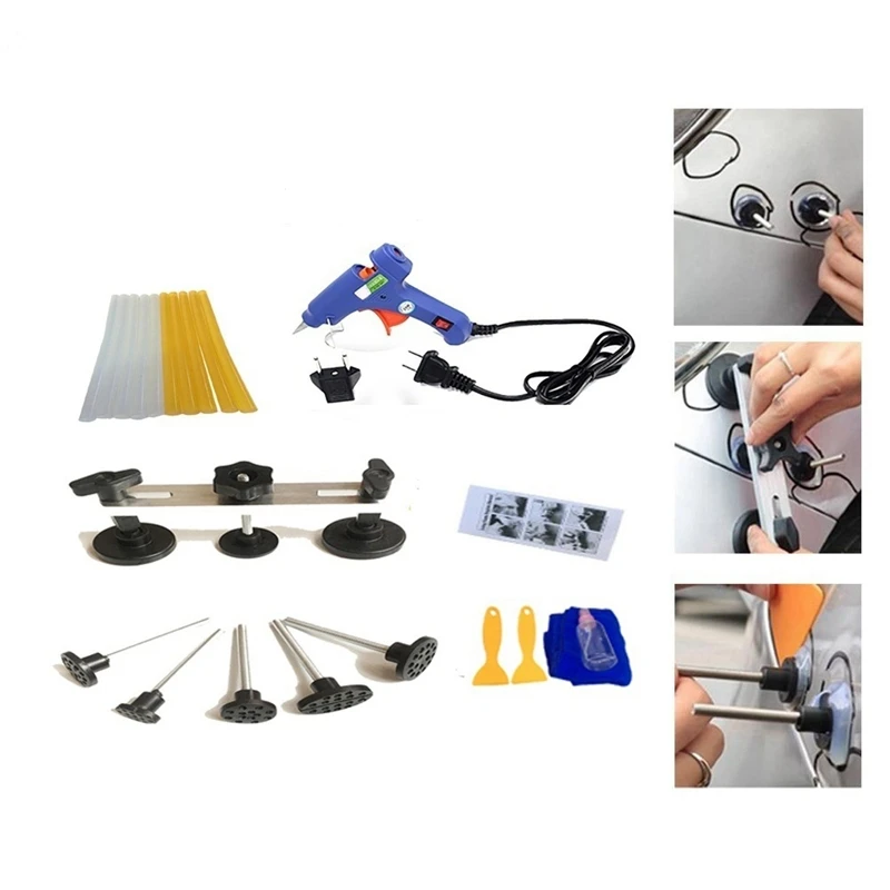  Dent Bridge Dent Puller Kits with 10pcs Glue Sticks Hot Melt Glue Machine Tools