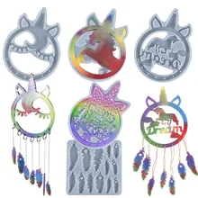 

Silicone Epoxy Resin Mold Unicorn Manual Wind Chime Combination Material Kit Комбинированный комплект ручного ветра