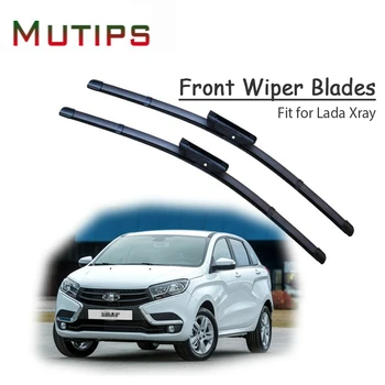 

1Set Rubber Car Front Wiper Blade Kit For Lada Xray 2017 2016 2015 Windscreen Wiper Original replace Accessories