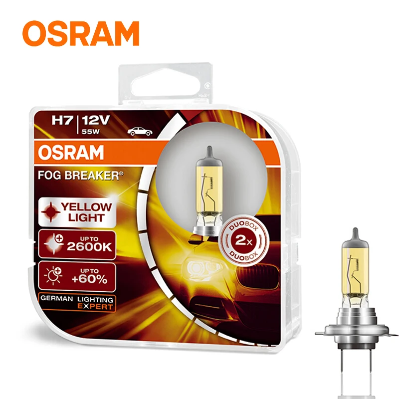 Лампа OSRAM автомобильная противотуманная фара 2600K H1 H3 H4 H7 H8 H11 H16 9005 9006 желтая лампа
