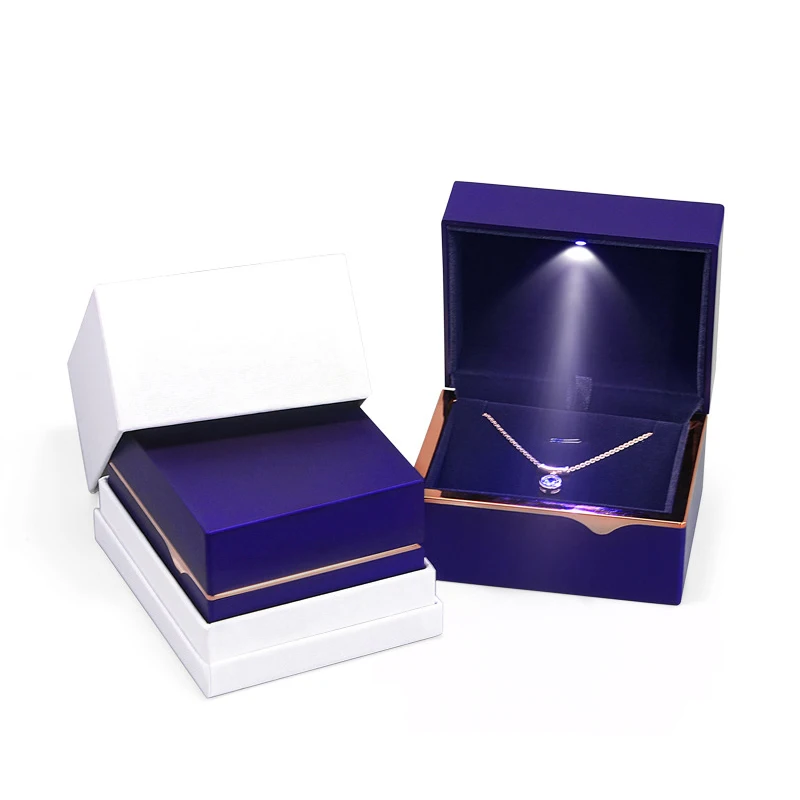 

LED Light Jewelry Gift Box Square Earring Holder Ring Display Packaging Box