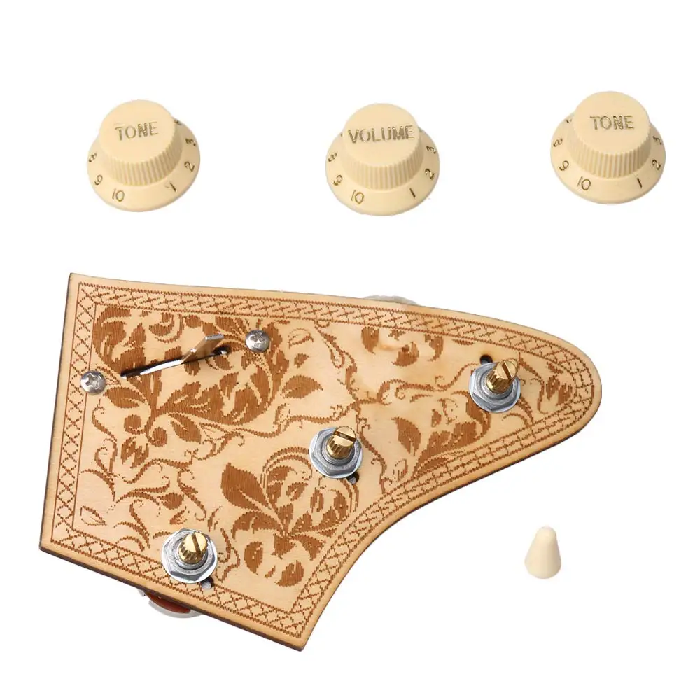 Pré-fio para Guitarra Potes com Botão Amarelo e Tampa Kit de Cablagem Interruptor de Alternância de 5 Vias Volume Tons A250k 1 B250k 2 - Image 2