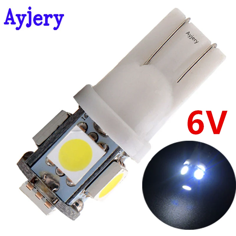 6 в 3 в! Супер яркий 100 шт T10 194 168 W5W 5050 5 SMD Автомобильный светодиодный светильник