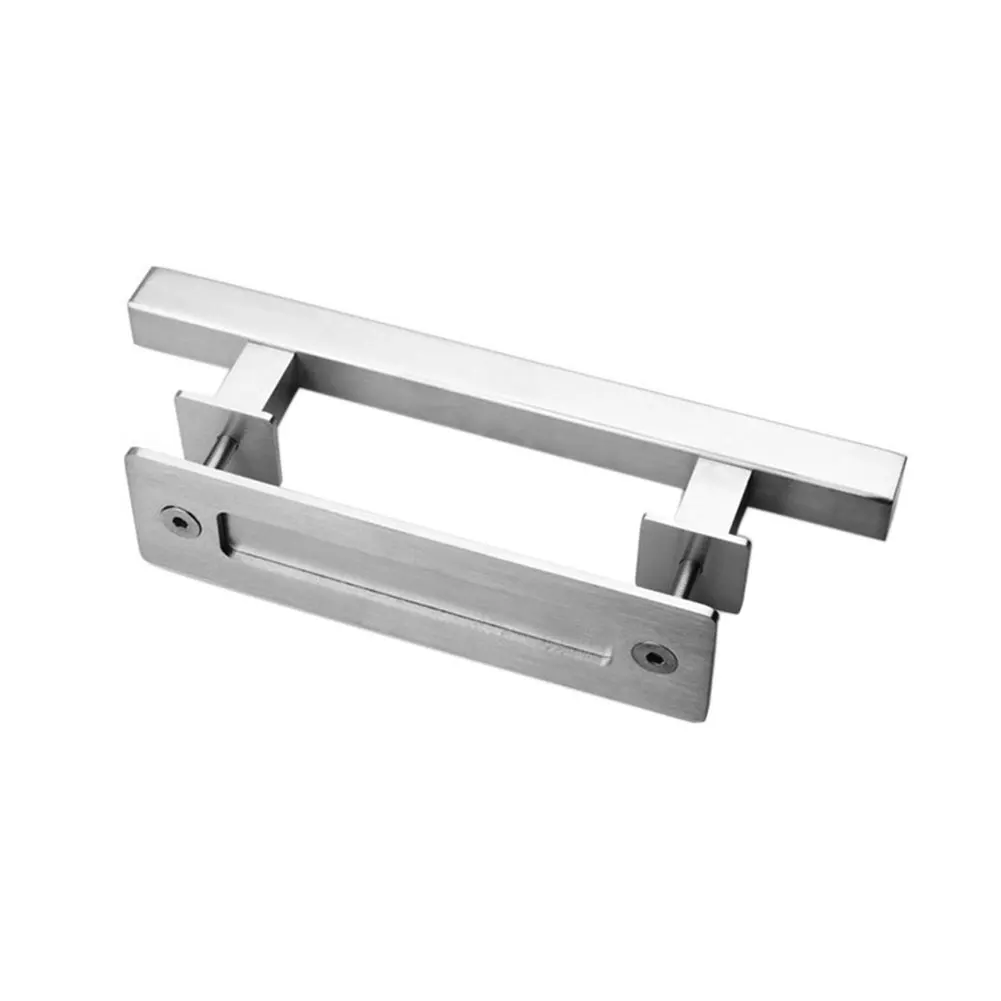 

Decorative Hardware Pull Stainless Steel Home Practical Durable Gates Wear Resistant Door Handle Set Square Heavy Duty Sliding
