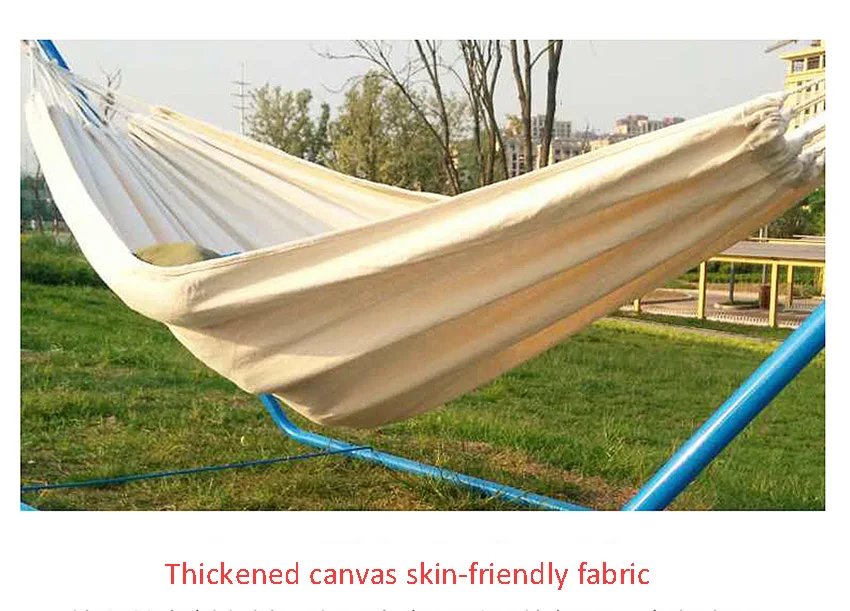 Double Hammock Outdoor Rollover Prevention Camping Canvas Hanging Swing Bed for Patio Travel Hiking 200x150cm 200x80cm