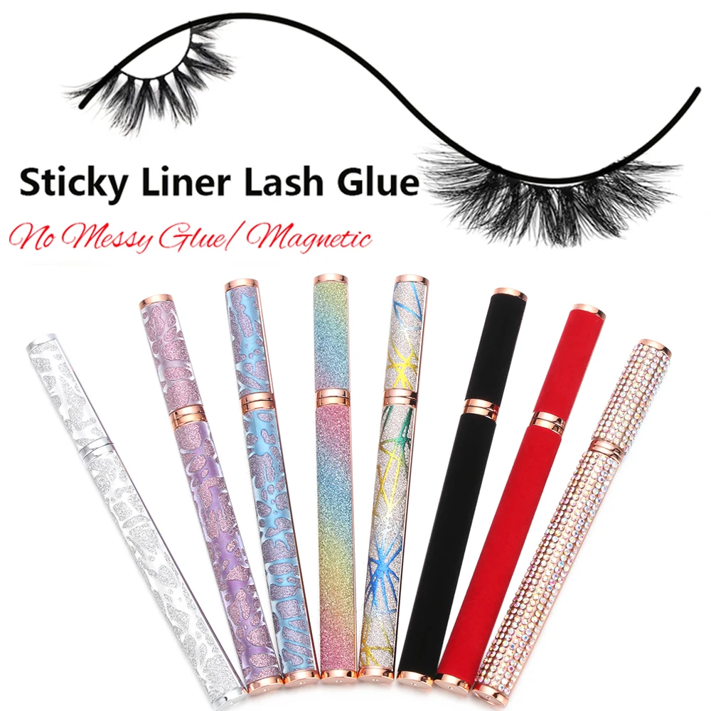 Waterproof Self adhesive Eyeliner 2 in 1 Magic Lash Glue Eye Liner Pen