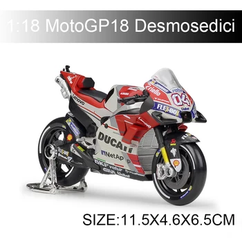 

Maisto 1:18 MOTO18 Desmosedici 04# GP racing Model bike Alloy Motorcycle Model Motor Bike Miniature Race Toy For Gift Collection