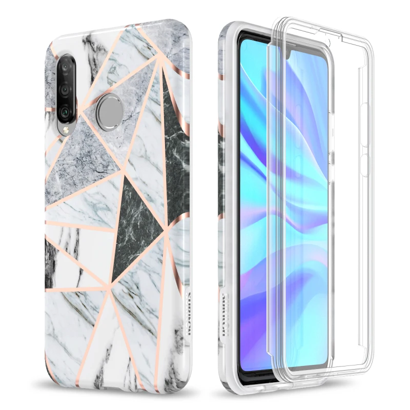 Мягкий чехол для huawei P30 lite 360 чехол 2 в 1 противоударный чехол-бампер со встроенной защитной пленкой для mate 20 30 Lite чехол