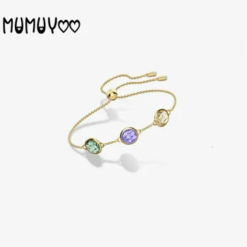 

2020 new high-quality SWA1:1 simple, exquisite and colorful crystal bead adjustable women's bracelet bracelet women