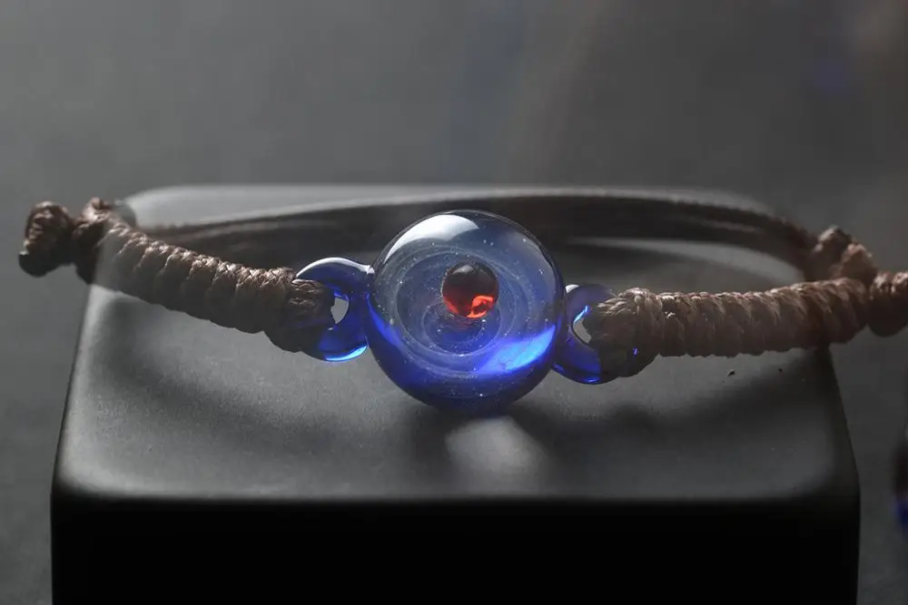 blue red-brownrope Новая Вселенная планеты стеклянные браслеты из бисера и браслеты галактика модные ювелирные изделия галактика солнечная система браслет для мужчин и женщин подарок - Цвет: blue red-brownrope