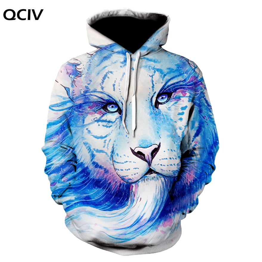 

animal 3D Printed man hoodies white lion Unisex clothing Sweatshirt Autumn And Winter fashion pullover harajuku Men/women Hoodi