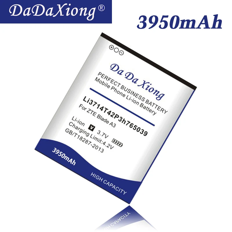 DaDaXiong 3950mAh Li3714T42P3h765039 для ZTE Blade A3 T220 AF3 T221 A5 AF5 батарея для сотового телефона