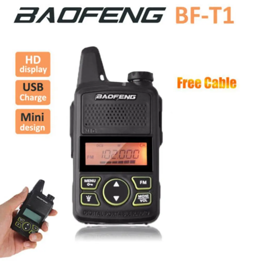 Baofeng BF T1 мини USB детский иди и болтай Walkie Talkie “иди ребенка радиочастотный